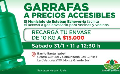 OPERATIVO DE RECARGA DE GARRAFAS A PRECIO ACCESIBLE EN MONTE GRANDE SUR
