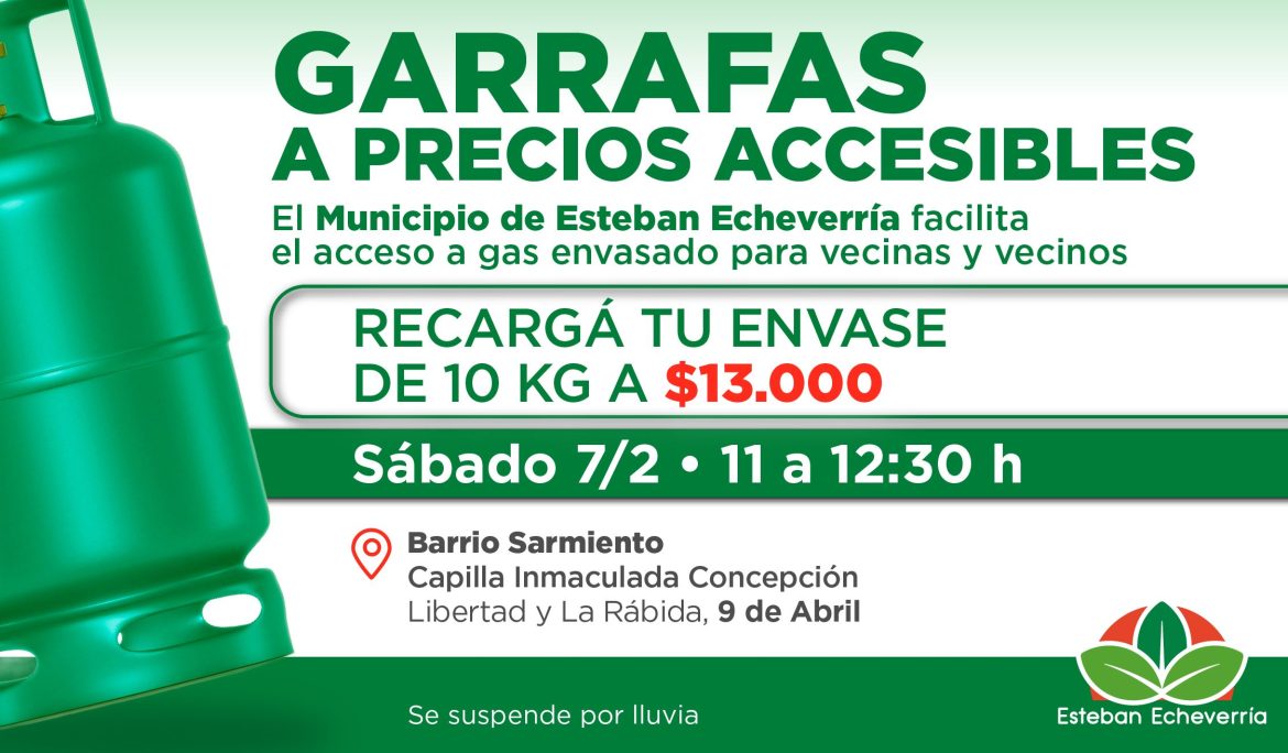 9 DE ABRIL: NUEVO OPERATIVO DE RECARGA DE GARRAFAS A PRECIO ACCESIBLE