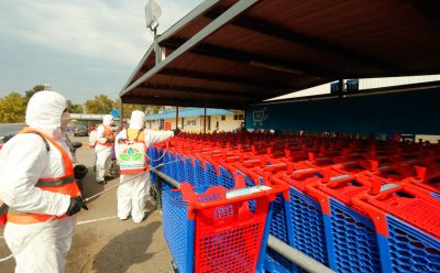 OPERATIVOS DE DESINFECCIÓN EN SUPERMERCADOS DE ECHEVERRÍA