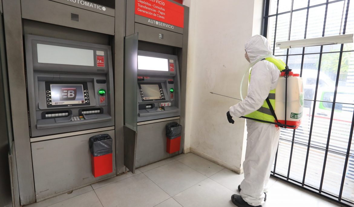 OPERATIVO DE DESINFECCIÓN EN ENTIDADES BANCARIAS Y DELEGACIONES