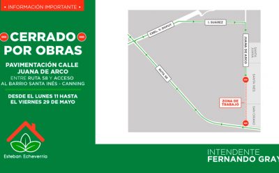 CORTE DE CALLE POR OBRAS DE PAVIMENTACIÓN EN CANNING