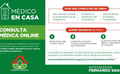 Más de 1000 vecinos usaron la App “Médico en casa” de Esteban Echeverría