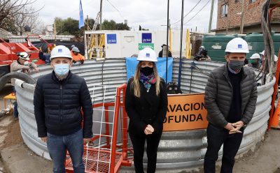 FERNANDO GRAY HABILITÓ NUEVA RED DE AGUA JUNTO A MALENA GALMARINI Y GABRIEL KATOPODIS