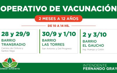 NUEVOS OPERATIVOS DE VACUNACIÓN PARA NIÑAS Y NIÑOS