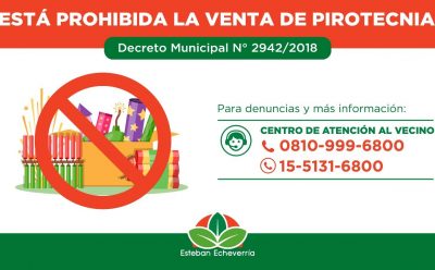 PROHIBICIÓN DE VENTA DE PIROTECNIA EN ESTEBAN ECHEVERRÍA