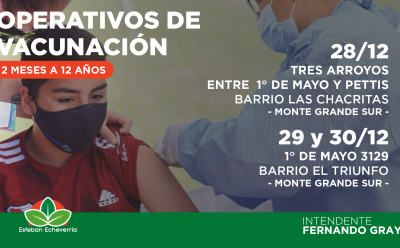 NUEVO CRONOGRAMA DE VACUNACIÓN EN MONTE GRANDE SUR