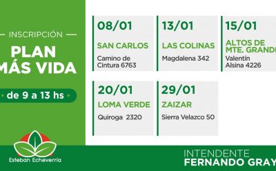 INSCRIPCIÓN AL PLAN MÁS VIDA EN ESTEBAN ECHEVERRÍA