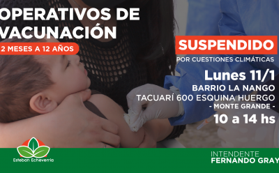 NUEVOS OPERATIVOS DE VACUNACIÓN EN MONTE GRANDE