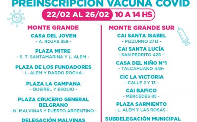 CONTINÚA LA PREINSCRIPCIÓN PARA RECIBIR LA VACUNA CONTRA EL COVID-19