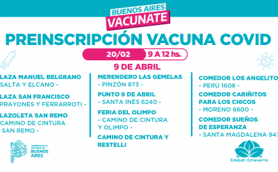 ESTE SÁBADO CONTINÚA, CON 34 POSTAS, LA PREINSCRIPCIÓN PARA LA VACUNA CONTRA EL COVID-19