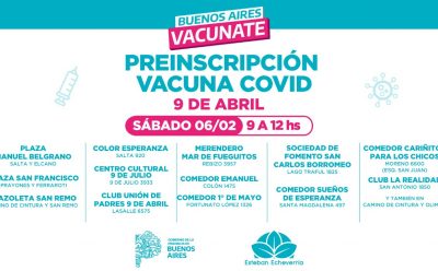 ESTE SÁBADO HABRÁ MÁS DE 35 PUNTOS DE PREINSCRIPCIÓN PARA LA VACUNA CONTRA EL COVID-19