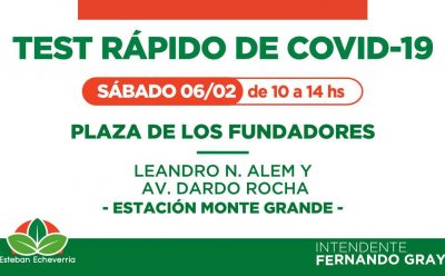 ESTE SÁBADO HABRÁ UN NUEVO OPERATIVO DE TESTEO RÁPIDO DE COVID-19