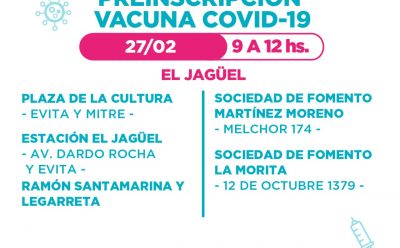 ACERCATE A REALIZAR LA PREINSCRIPCIÓN PARA LA VACUNA CONTRA EL COVID-19