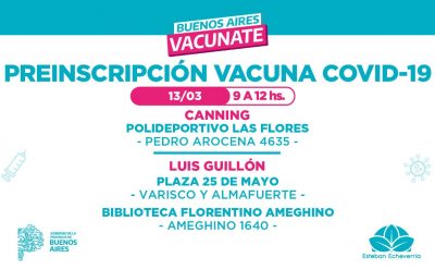 CONTINÚA ESTE SÁBADO LA PREINSCRIPCIÓN PARA LA VACUNA CONTRA EL COVID-19 EN ESTEBAN ECHEVERRÍA