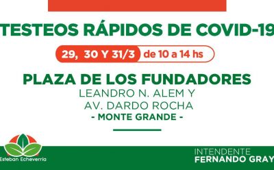 CONTINÚAN LOS TESTEOS RÁPIDOS DE COVID-19 EN LA PLAZA DE LOS FUNDADORES