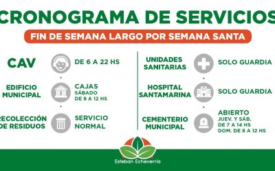 CRONOGRAMA DE SERVICIOS MUNICIPALES DURANTE SEMANA SANTA