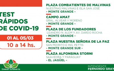 EL MUNICIPIO YA EFECTUÓ MÁS DE 8600 TESTEOS RÁPIDOS DE COVID-19