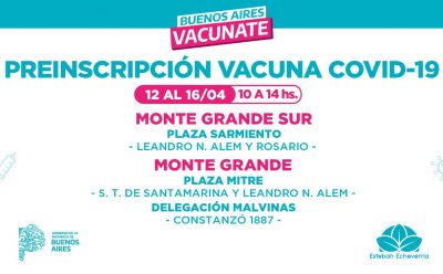 PREINSCRIPCIÓN PARA LA VACUNA CONTRA EL COVID-19 EN DISTINTOS PUNTOS DEL DISTRITO