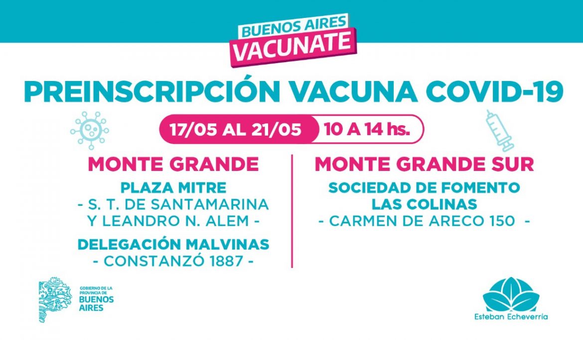 CONTINÚA LA PREINSCRIPCIÓN PARA LA VACUNA CONTRA EL COVID-19