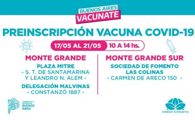 CONTINÚA LA PREINSCRIPCIÓN PARA LA VACUNA CONTRA EL COVID-19
