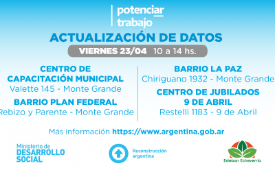 CONTINÚAN LOS OPERATIVOS DE ACTUALIZACIÓN DE DATOS PARA LAS Y LOS BENEFICIARIOS DEL PROGRAMA “POTENCIAR TRABAJO”