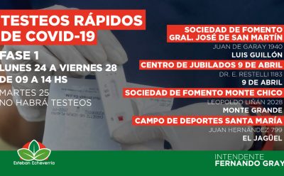 CONTINÚAN LOS TESTEOS RÁPIDOS EN ESTEBAN ECHEVERRÍA
