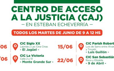 EL CENTRO DE ACCESO A LA JUSTICIA ATENDERÁ EN ESTEBAN ECHEVERRÍA