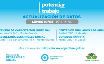 ÚLTIMA SEMANA PARA ACTUALIZAR DATOS DEL PROGRAMA POTENCIAR TRABAJO