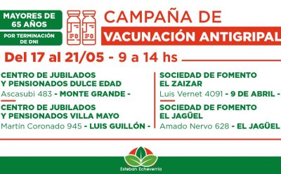VACUNACIÓN ANTIGRIPAL PARA MAYORES DE 65 AÑOS EN ESTEBAN ECHEVERRÍA