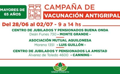 EL MUNICIPIO CONTINÚA CON LA VACUNACIÓN ANTIGRIPAL PARA ADULTOS MAYORES
