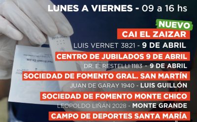 ESTEBAN ECHEVERRÍA ABRIÓ UN NUEVO CENTRO DE TESTEO EN 9 DE ABRIL
