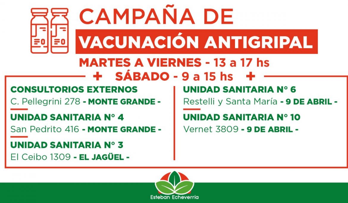 NUEVA SEMANA DE VACUNACIÓN CONTRA LA GRIPE EN ESTEBAN ECHEVERRÍA