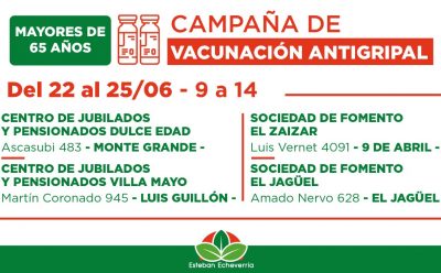 VACUNACIÓN ANTIGRIPAL PARA ADULTOS MAYORES DE 65 AÑOS