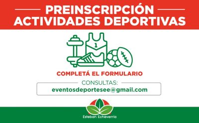 INSCRIPCIÓN A TALLERES DEPORTIVOS EN ESTEBAN ECHEVERRÍA