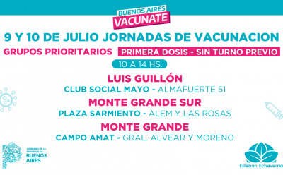 JORNADAS DE VACUNACIÓN CONTRA EL COVID-19 SIN TURNO PARA GRUPOS PRIORITARIOS