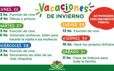 MÁS ACTIVIDADES DURANTE LAS VACACIONES DE INVIERNO