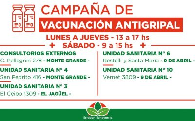 NUEVO CRONOGRAMA DE VACUNACIÓN ANTIGRIPAL PARA GRUPOS DE RIESGO