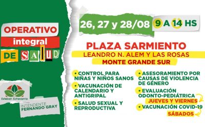 OPERATIVO INTEGRAL DE SALUD EN MONTE GRANDE SUR