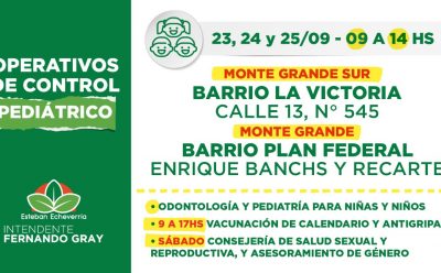 CONTINÚAN LOS OPERATIVOS DE CONTROL MÉDICO Y PEDIÁTRICO EN ESTEBAN ECHEVERRÍA