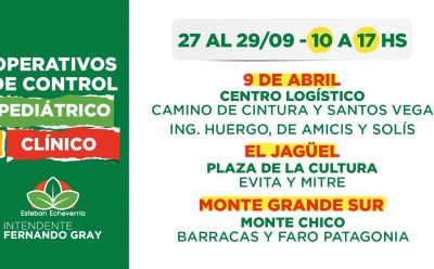 SIGUEN LOS OPERATIVOS DE SALUD PEDIÁTRICOS Y CLÍNICOS TUACIÓN COVID-19 EN ESTEBAN ECHEVERRÍA
