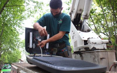 TRABAJOS DE DESPEJE Y RECAMBIO DE LUMINARIAS EN MONTE GRANDE