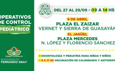 CONTROLES DE SALUD PARA NIÑAS Y NIÑOS EN 9 DE ABRIL Y EL JAGÜEL