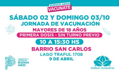JORNADAS DE VACUNACIÓN CONTRA EL COVID-19 EN 9 DE ABRIL