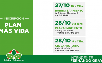 INSCRIPCIÓN AL PLAN MÁS VIDA EN ESTEBAN ECHEVERRÍA