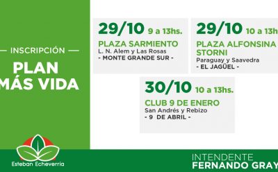 NUEVAS FECHAS DE INSCRIPCIÓN AL PLAN MÁS VIDA