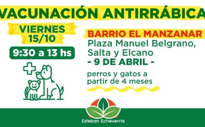 NUEVAS JORNADAS DE CONTROL Y VACUNACIÓN ANTIRRÁBICA EN 9 DE ABRIL