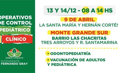 CONTROLES MÉDICOS PARA TODAS LAS EDADES EN 9 DE ABRIL Y MONTE GRANDE SUR