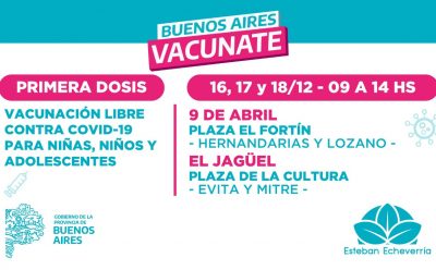 VACUNACIÓN CONTRA EL COVID-19 PARA NIÑAS Y NIÑOS DE 3 A 17 AÑOS EN EL JAGÜEL Y 9 DE ABRIL
