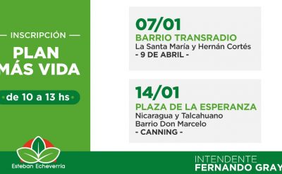 NUEVAS INSCRIPCIONES AL PLAN MÁS VIDA