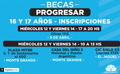 OPERATIVOS DE INSCRIPCIÓN A BECAS PROGRESAR EN ESTEBAN ECHEVERRÍA